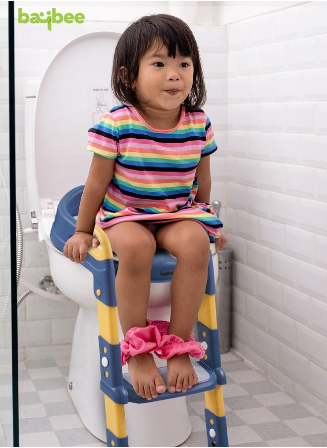 Aura Baby Potty Seat With Ladder For Western Toilets Kids Toilet Potty Training Seat For Baby With Handle Cushion Kids Potty Chair Kids Potty Seat For Baby Kids 2 To 5 Years Boys Girls Yellow