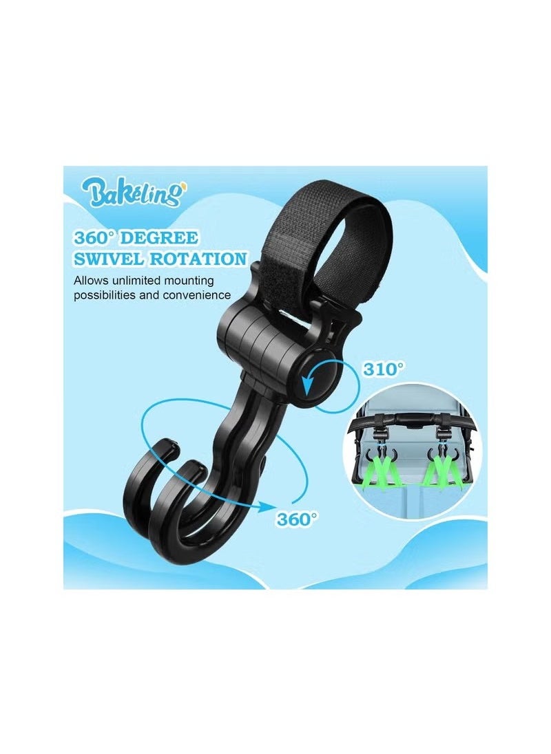 Baby Stroller Hooks, Multifunctional Holders Hook, for Hanging Diaper Bags Baby Stuff Organizer Groceries Purse Mommy Hook Stroller, Universal Car Vehicle Back Seat Headrest Hooks- 2pack