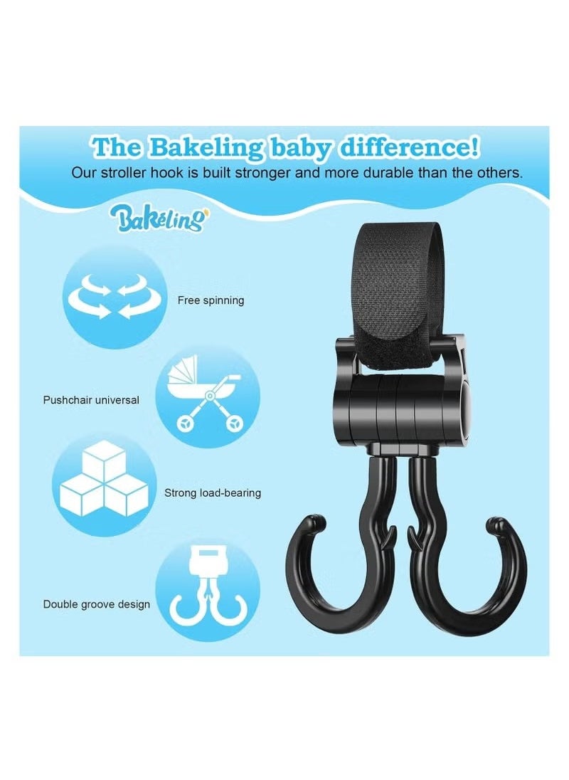 Baby Stroller Hooks, Multifunctional Holders Hook, for Hanging Diaper Bags Baby Stuff Organizer Groceries Purse Mommy Hook Stroller, Universal Car Vehicle Back Seat Headrest Hooks- 2pack