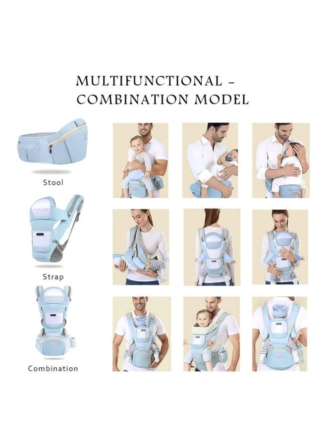 Baby Carrier With Hip Seat, 9-In-1 Multifunction Baby Strap, Convenient, Breathable, Easy-To-Use Baby Carrier With Storage Function, 0-36 Months, Newborn To Toddler