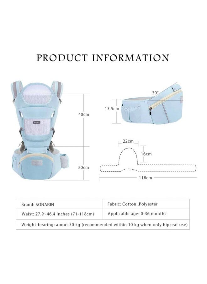 Baby Carrier With Hip Seat, 9-In-1 Multifunction Baby Strap, Convenient, Breathable, Easy-To-Use Baby Carrier With Storage Function, 0-36 Months, Newborn To Toddler