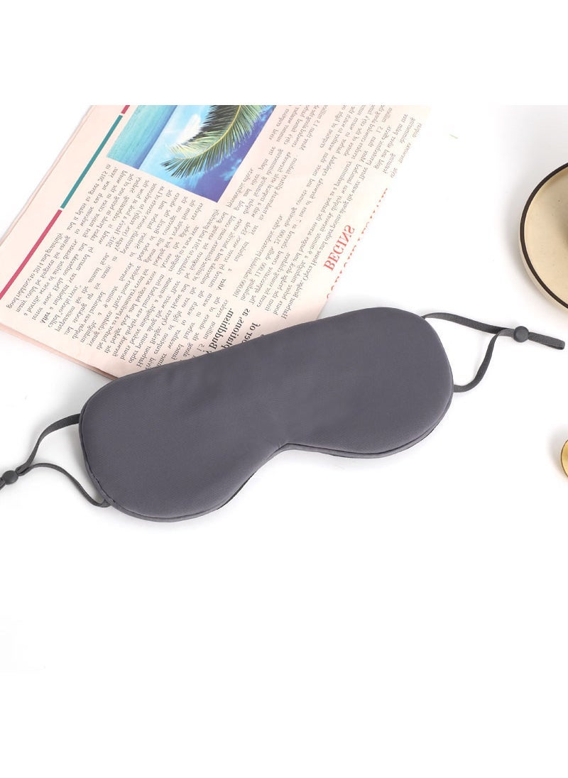 U-Shaped Pillow Accessories Set dark gray ice silk eye mask