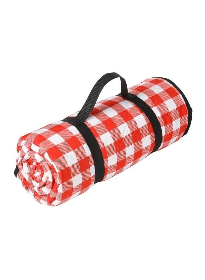 Waterproof Portable Outdoor Picnic Mat Checkered Picnic Blankets Beach,Camping on Grass Accessories  (Red and White)-150*200cm