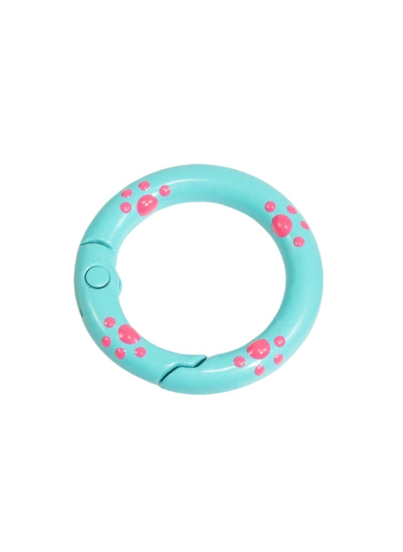 Colorful Hand-Painted Cat Paw Carabiner Keychain DIY Alloy Ring 24mm deep emerald