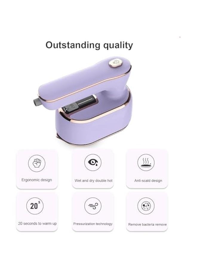 Mini Steam Iron for Clothes,Travel Steamer,Portable Steamer Travel Iron,Handheld Steamer 1000W Handheld Steamer Support Dry and Wet Ironing 180° Rotatable Micro Iron Machine for Home