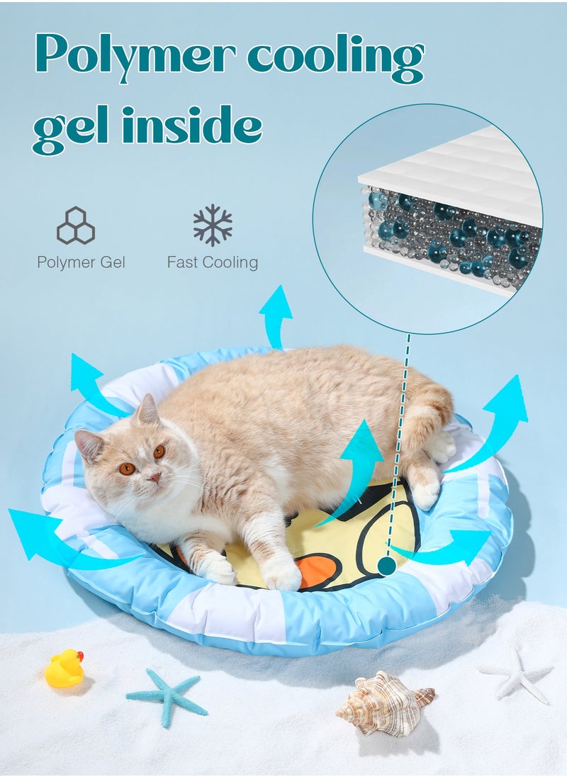 LOYAL RAIN Cartoon Pet Cooling Mat for Cats and Dogs, Cushion Pad Summer Cool Down Comfortable Soft for Pets (Blue)