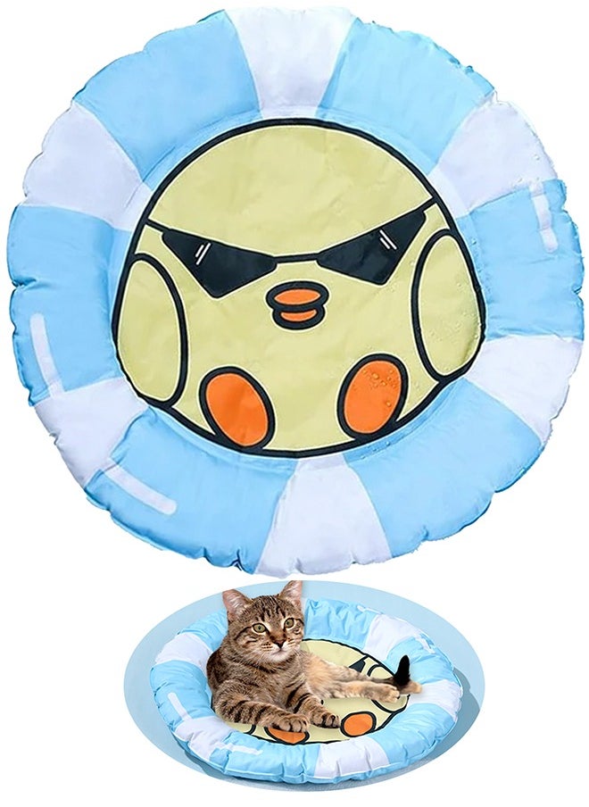 LOYAL RAIN Cartoon Pet Cooling Mat for Cats and Dogs, Cushion Pad Summer Cool Down Comfortable Soft for Pets (Blue)