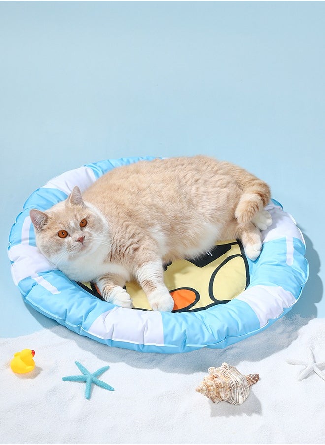 LOYAL RAIN Cartoon Pet Cooling Mat for Cats and Dogs, Cushion Pad Summer Cool Down Comfortable Soft for Pets (Blue)