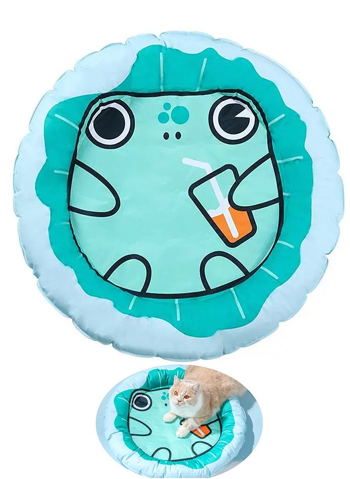 LOYAL RAIN Cartoon Pet Cooling Mat for Cats and Dogs, Cushion Pad Summer Cool Down Comfortable Soft for Pets (Green)
