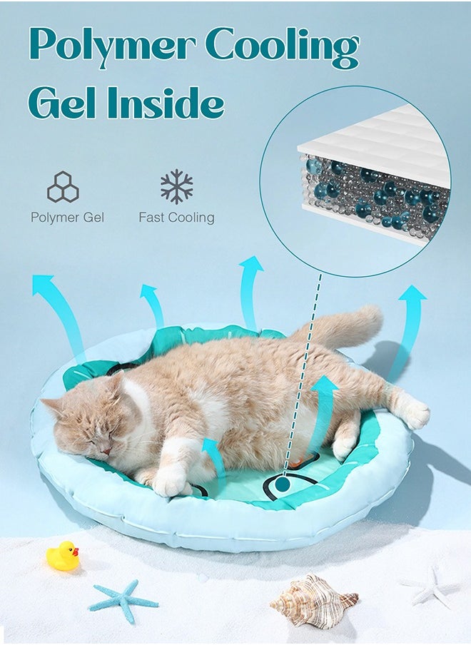 LOYAL RAIN Cartoon Pet Cooling Mat for Cats and Dogs, Cushion Pad Summer Cool Down Comfortable Soft for Pets (Green)
