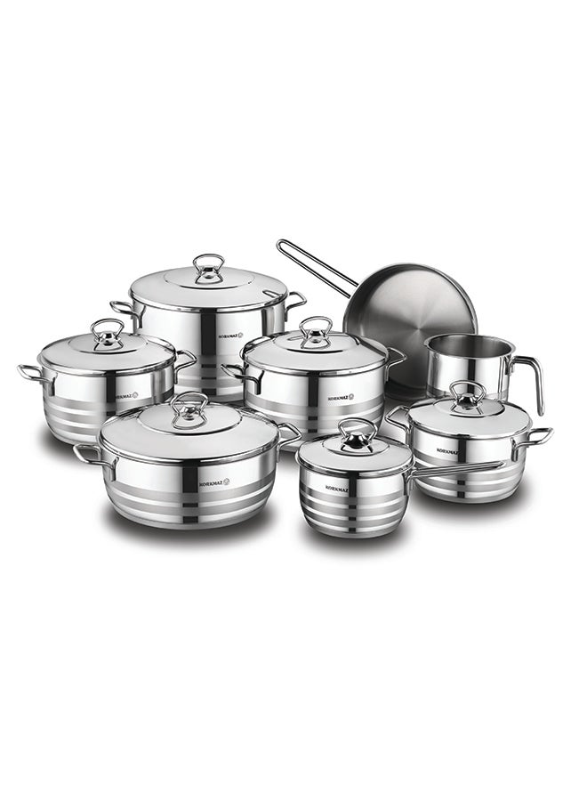 Astra Grande 14-Piece Cookware Set Silver