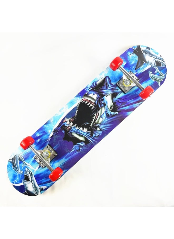 New Cartoon Double Kick 80 Skateboard - Four-Wheel Skateboard for Adults, Kids, and Beginners