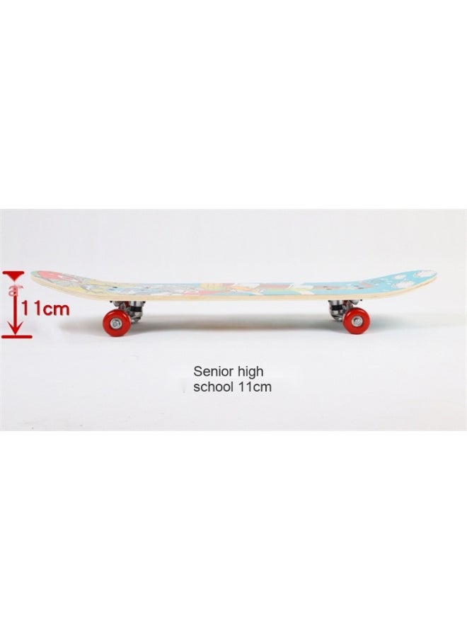 New Cartoon Dual Kick 80 Skateboard - Beginner 4-Wheel Skateboard for Adults, Kids, and Teens