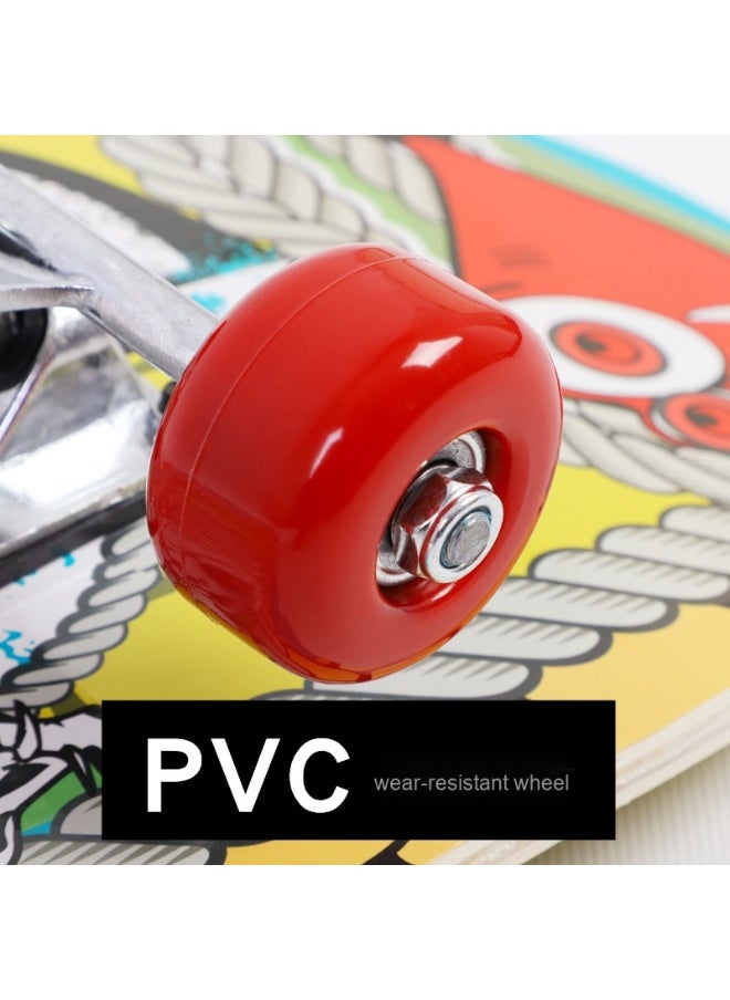 New 4-Wheel Skateboard - Cartoon Double Kick 80 Skateboard for Adults, Kids, and Beginners