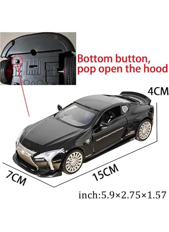 Toy Cars Lexus Lc500 Car Toys with Light and Sound Diecast Metal Collectible Model Cars for 3+ Year Old Boys Pull Back Car Gift Toys for Kids Ages 3-8(Black)