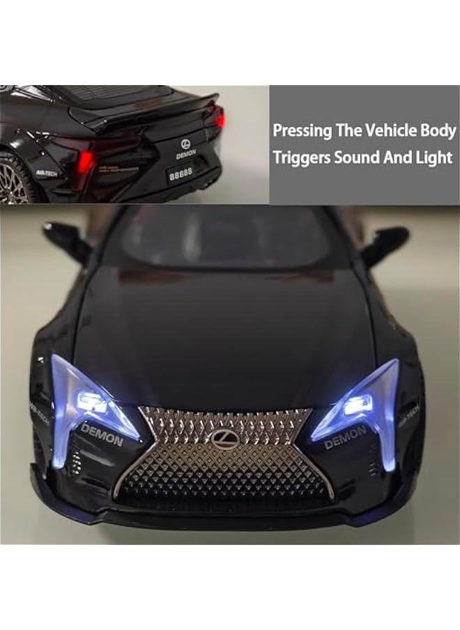 Toy Cars Lexus Lc500 Car Toys with Light and Sound Diecast Metal Collectible Model Cars for 3+ Year Old Boys Pull Back Car Gift Toys for Kids Ages 3-8(Black)