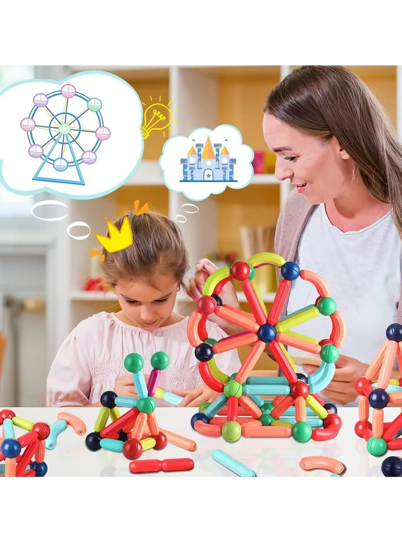 42 PCS Magnetic Building Toys for Kids, Magnet Blocks Sticks u0026 Ball Creativity Game, Development Kit for Preschool Girls, Boys Ideal Gift Set, Including Storage Box