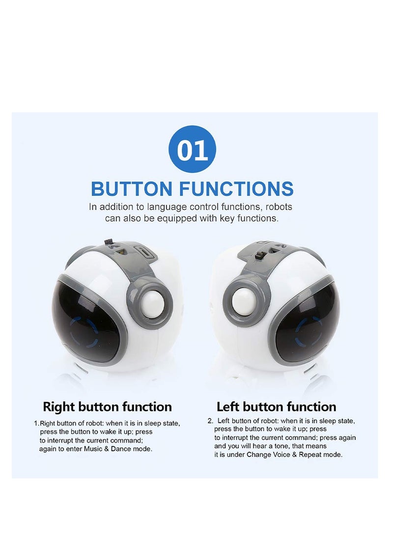 Cute Interactive Pocket Robot Pets for Kids - Rechargeable Smart Talking Robots with Voice Recognition, Singing, Dancing, and Storytelling Features. Perfect Mini Robot Companion!