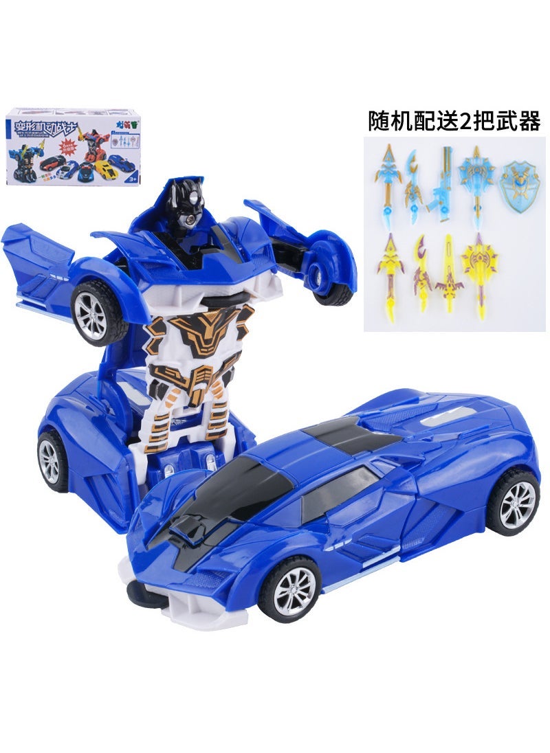 Kids Transforming Toy Car Inertia Impact LB Blue [color box]]