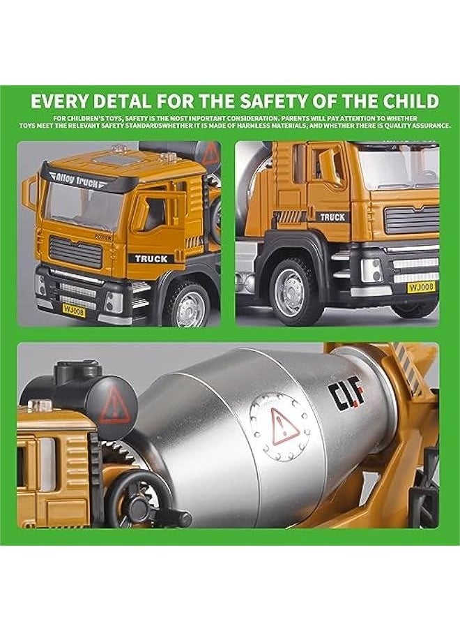 Children Cement Mixer Metal DieCast Construction Toys,Toy Cement Mixer with Simulated Sound and Light,Cement Truck Toys for Boys Model,Suitable for Ages 3 and Up Cement Mixer Toy for Boys