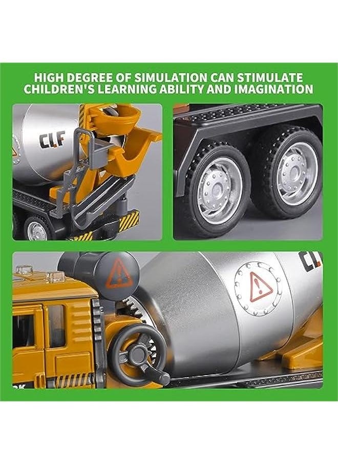 Children Cement Mixer Metal DieCast Construction Toys,Toy Cement Mixer with Simulated Sound and Light,Cement Truck Toys for Boys Model,Suitable for Ages 3 and Up Cement Mixer Toy for Boys