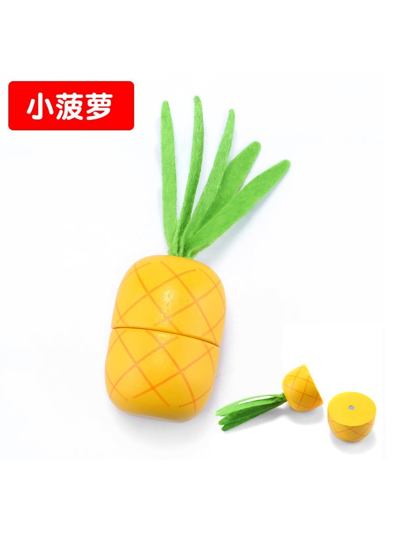 Wooden Toy Kitchen Playset Magnetic Fruit Vegetable small pineapple