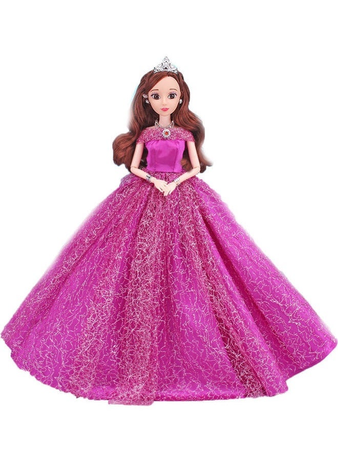 Rhinestone Off-the-Shoulder Lace Dress for Doll