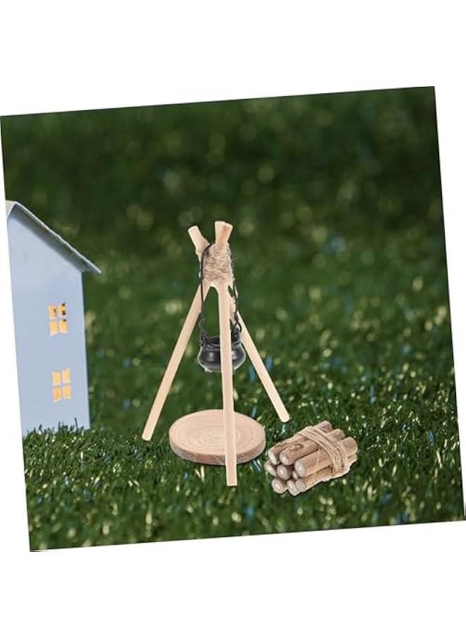 1 Set Dollhouse  Set Statue Decor Dollhouse Mini Firewood Fairy House Pot Mini Fire Pit Accessory Miniature Firewood Dollhouse Camping Accessories Doll House Camping Kits