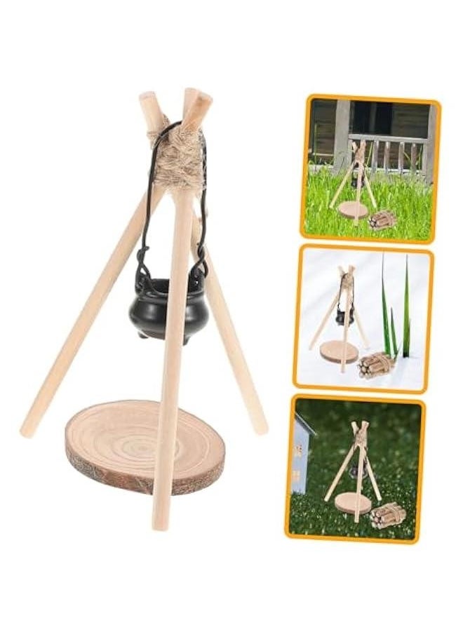 1 Set Dollhouse  Set Statue Decor Dollhouse Mini Firewood Fairy House Pot Mini Fire Pit Accessory Miniature Firewood Dollhouse Camping Accessories Doll House Camping Kits