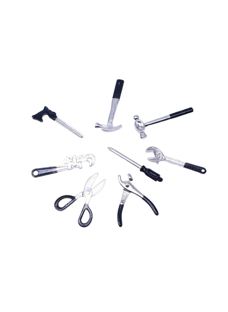 Miniature Dollhouse Alloy Tool Set Black