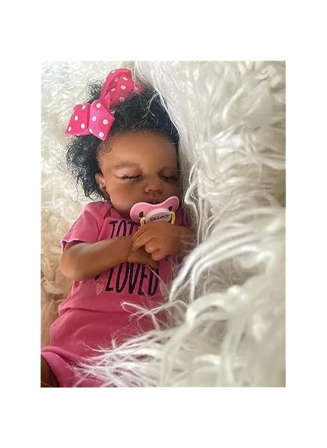 Baby Doll Black Girl 20 Inch Realistic Newborn Baby Dolls Realistic African American Reborn Doll Toy with Clothes
