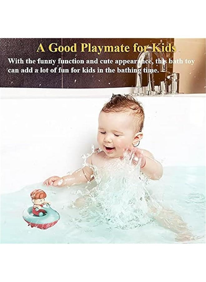 Windup Yacht Bath Toy, Funny Bathtub Speed Boat Toy Clockwork Ski Jet Ship Toy Speedboat Tub Toy Yacht Water Toy for Boys and Girls (2 in 1)