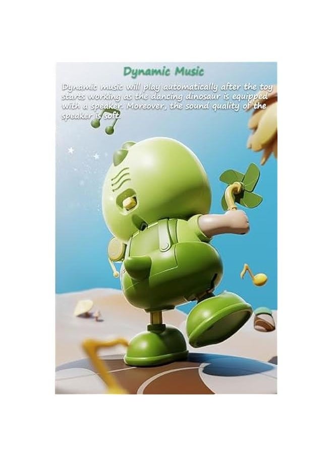 Dinosaur Musical Toy, Lovely Dancing Dinosaur Toy Baby Crawling Toy Robot Dancing Toy Dinosaur Music Toy for Boys and Girls with Dynamic Music| Legs Move Sideways| Body Twist (Girl)