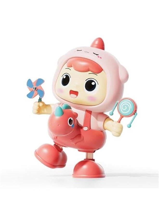 Dinosaur Musical Toy, Lovely Dancing Dinosaur Toy Baby Crawling Toy Robot Dancing Toy Dinosaur Music Toy for Boys and Girls with Dynamic Music| Legs Move Sideways| Body Twist (Girl)