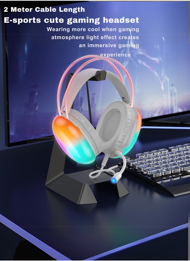 W109 Gaming Headset – Over-Ear Wired Gaming Headphones with Mic for PS4/PS5/Xbox One/Xbox Series X|S/Nintendo Switch/PC – Premium Leather Earcups
