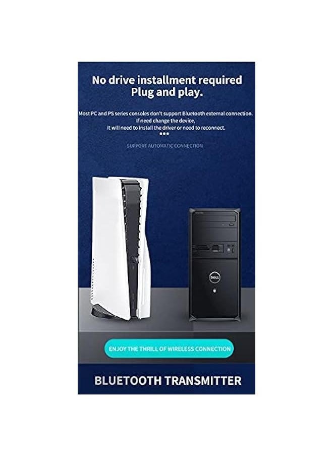 VR robot Bluetooth 5.0 Audio Adapter for Nintendo Switch & Lite, 3.5mm Aux Low Latency Wireless Bluetooth Transmitter Dongle, Compatible with Switch & Lite/PS4/PC/Laptops for Bluetooth Device