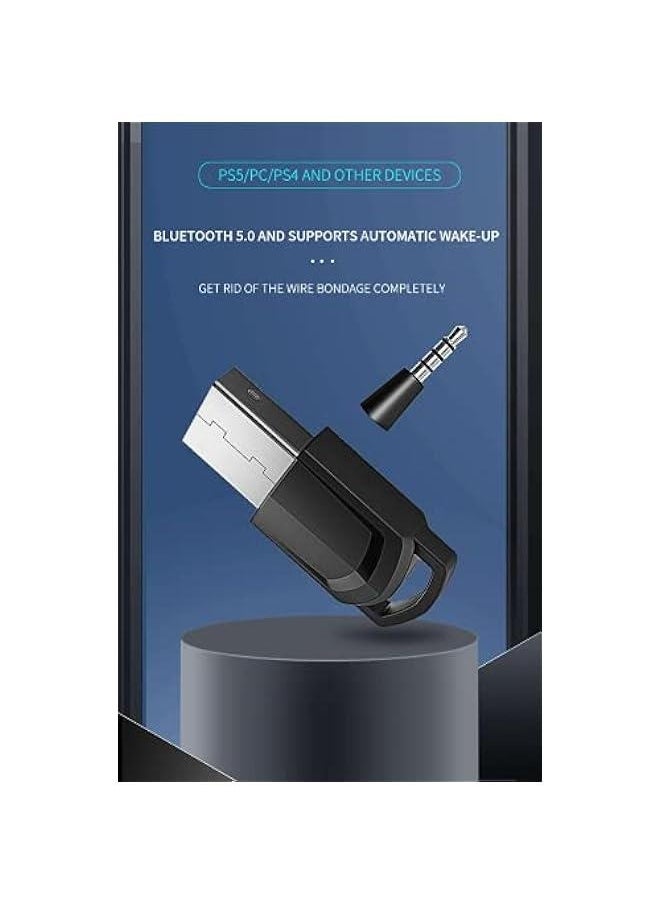 VR robot Bluetooth 5.0 Audio Adapter for Nintendo Switch & Lite, 3.5mm Aux Low Latency Wireless Bluetooth Transmitter Dongle, Compatible with Switch & Lite/PS4/PC/Laptops for Bluetooth Device