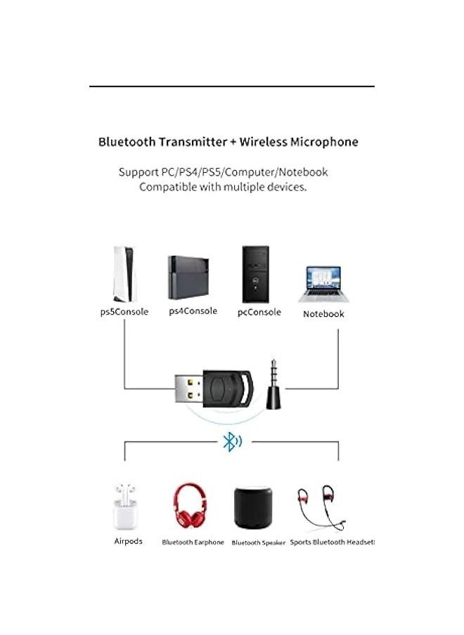 VR robot Bluetooth 5.0 Audio Adapter for Nintendo Switch & Lite, 3.5mm Aux Low Latency Wireless Bluetooth Transmitter Dongle, Compatible with Switch & Lite/PS4/PC/Laptops for Bluetooth Device