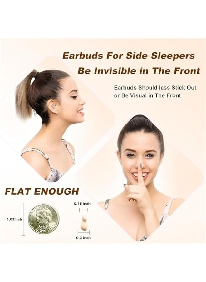 Nude Sleep Hidden Headphones Wireless Invisible Earbuds for Sleeping Sleep Tiny Earbuds for Side Sleepers Headphone to Sleep in Tiny Smallest Invisible Earbuds Earphones for Sleeping