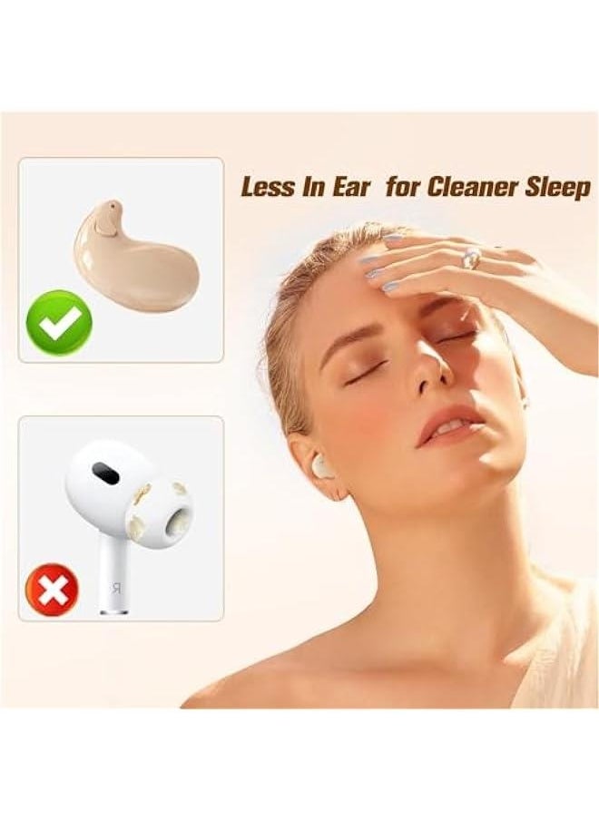 Nude Sleep Hidden Headphones Wireless Invisible Earbuds for Sleeping Sleep Tiny Earbuds for Side Sleepers Headphone to Sleep in Tiny Smallest Invisible Earbuds Earphones for Sleeping