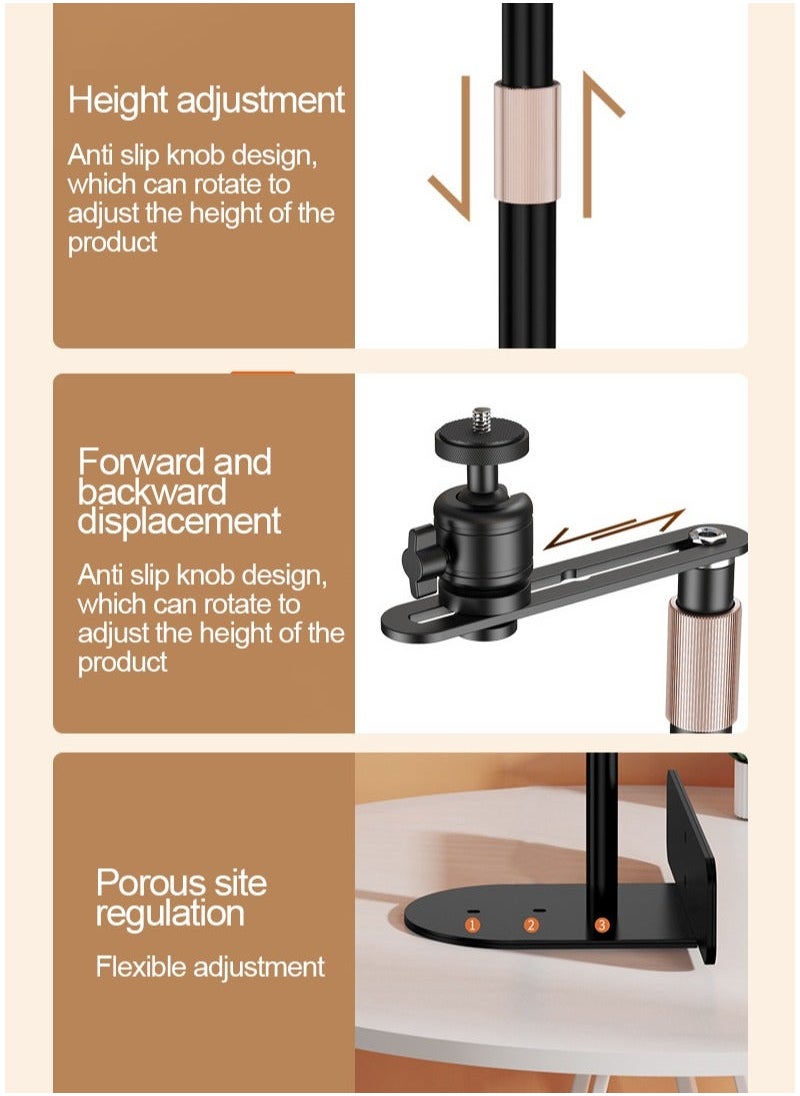 Alloy Projector Stand with 360 Degree Metal Gimbal for Desktop or Sofa Bed,25-37 cm Height Adjustable