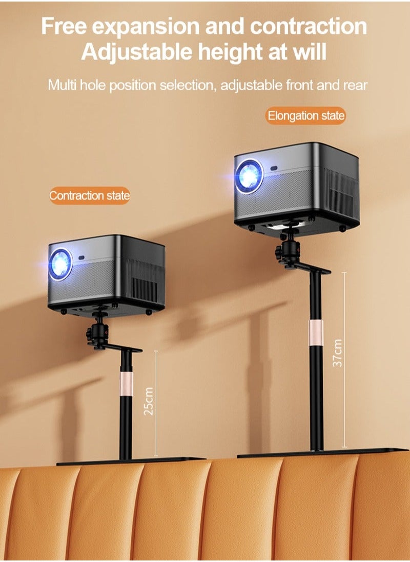 Alloy Projector Stand with 360 Degree Metal Gimbal for Desktop or Sofa Bed,25-37 cm Height Adjustable