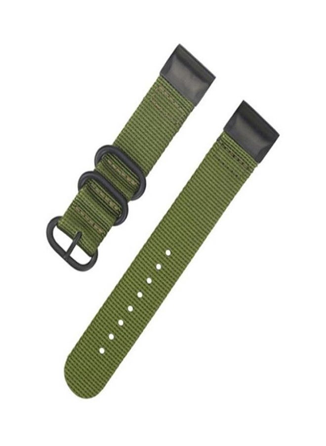 Garmin Fenix 5, Fenix 5 Sapphire Premium Nylon Soft Smart Watch Band Strap Army Green