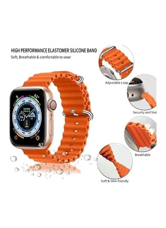 5 Pack Ocean Band Compatible with apple Watch Ultra band 49mm 45mm 44mm 42mm Men Women, Soft Silicone Sport Band Replacement Strap for apple Watch Ultra watch Series 8 7 SE 6 5 4 3 2 1