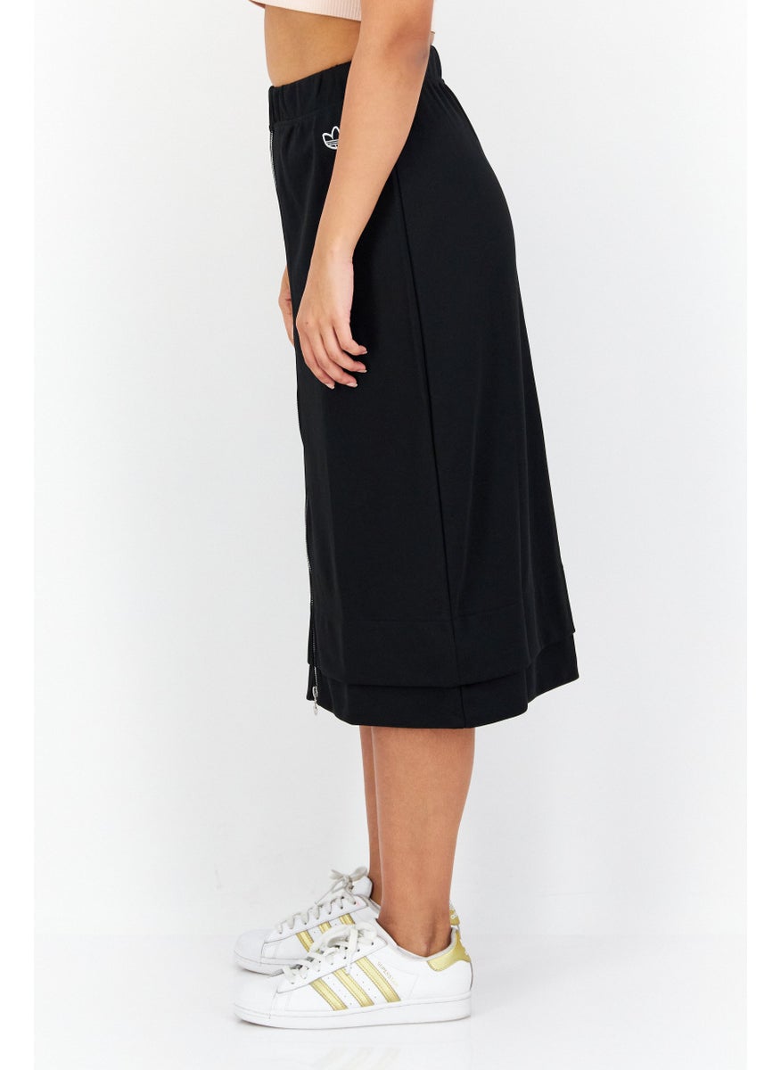Women Sportswear Fit Embroidered Outdoor Skirts, Black