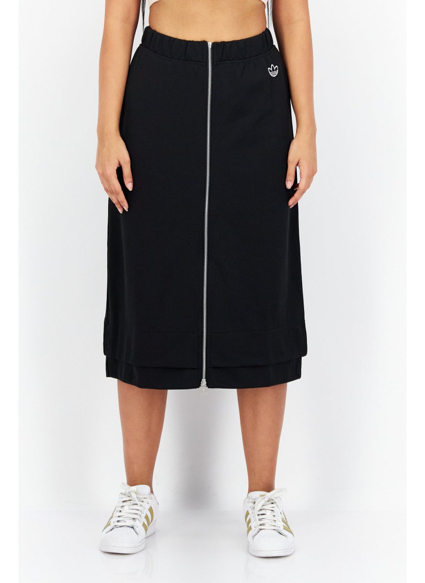 Women Sportswear Fit Embroidered Outdoor Skirts, Black