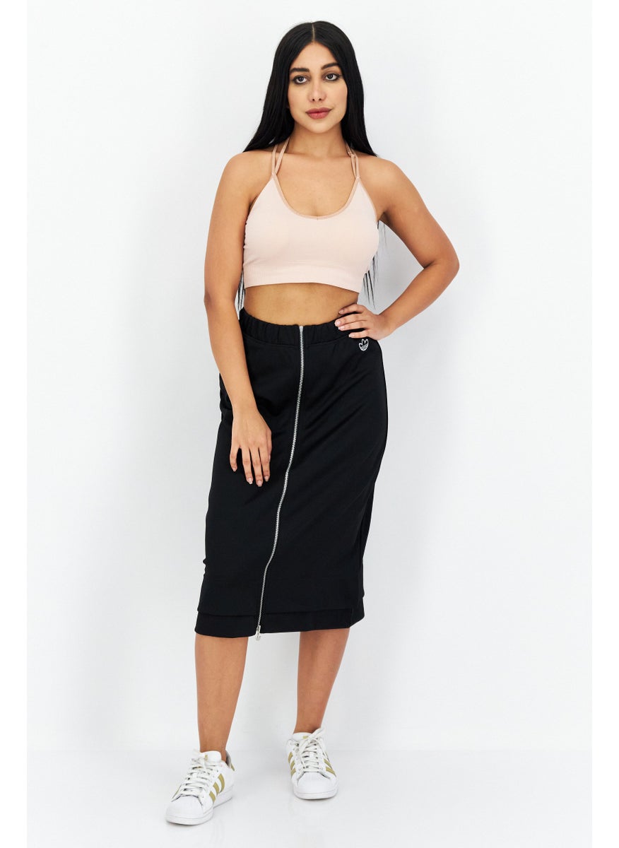 Women Sportswear Fit Embroidered Outdoor Skirts, Black