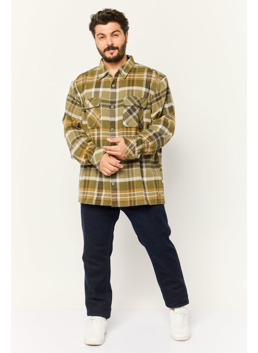 Men Regular Fit Plaid Long Sleeves Casual Shirt, Multicolor