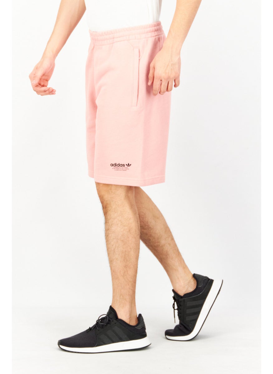 Men Sportswear Fit Brand Logo Training Shorts, Peach