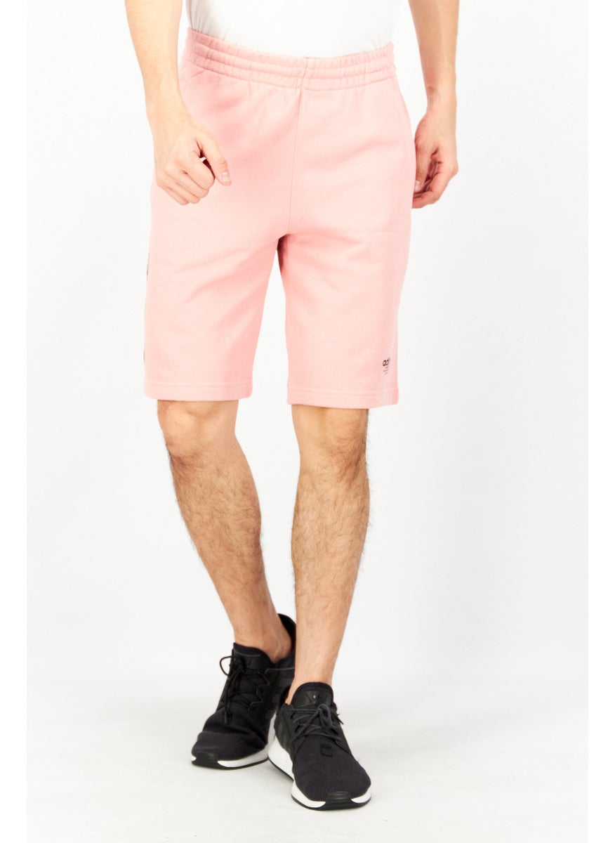 Men Sportswear Fit Brand Logo Training Shorts, Peach